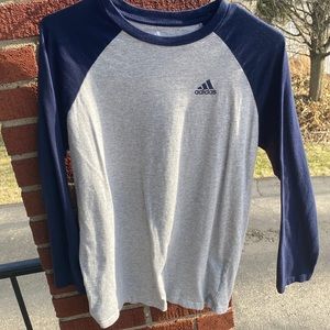 navy blue long sleeve adidas tee